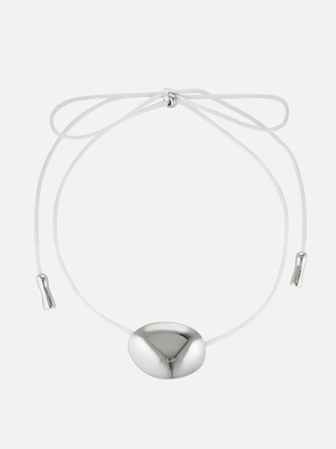 Bean Cord Pendant - Ivory/Silver