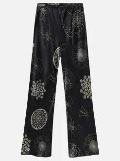 Bias Cut Pants Fibonacci - Black