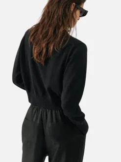Cropped Cardigan - Black