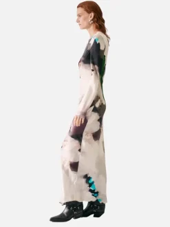 Full Sleeve Bias Dress - Phosphate