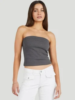 Heather Long Line Bandeau - Dark Slate