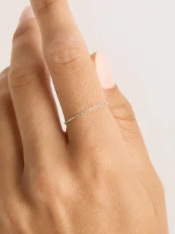 14K White Gold Purity Chain Ring