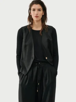 Twill Slouch Vest - Black